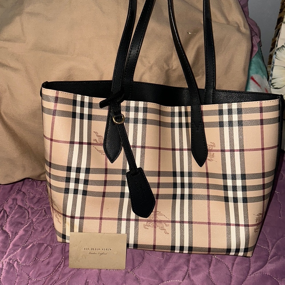 Reversible Haymarket Check Tote